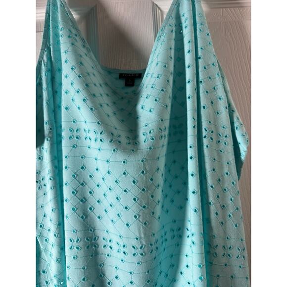 Torrid Sophie Embroidered Eyelet Swing Cami • Aqua Blue • Size 5X - Picture 8 of 10